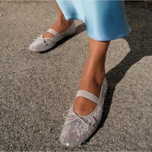 Zara Sequin Ballet Flats US 7.5